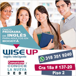 Wise Up Escuela de Inglés para Adultos y Profesionales ubicada en el barrio Cedritos, Bogotá. Grupos pequeños y personalizados. Horarios flexibles. Para ejecutivos. Negocios.  Academia de inglés en Cedritos Bogotá. Cursos, clases, profesores de inglés. WISEUP.