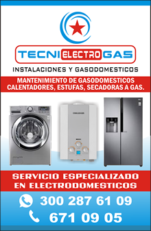 Tecnielectrogas. Servicio a domicilio, mantenimiento, reparación e instalación para sus gasodomesticos calentadores, estufas, hornos a gas y eléctricos, chimeneas a gas, calefactores de ambiente asadores BBQ, especializado  en  todas las marcas challenger, sueco, shimasu, longive, digues, classic, smartec, Bosch,  mabe, haceb, centrales, Barrio Cedritos, norte de Bogotá.  MANTENIMIENTO DE NEVERAS, LAVADORAS Y SECADORAS.  Servicio técnico especializado en el mantenimiento y reparación de lavadoras, digitales y manuales de todas las marcas, Whirlpool, Samsung, LG, mabe, haceb, centrales, general electic, firgidaire, Electrolux, challenger, lavadoras de carga frontal, lavadoras antiguas, tecnología inverter.