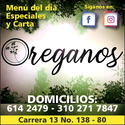 Domicilio Restaurante Oreganos barrio Cedritos Bogotá. Venta de desayunos, almuerzos, platos a la carta. Servicio a domicilio.