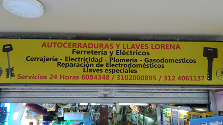 Autocerraduras y Llaves Lorena.  Ferretería y Eléctricos, Cerrajería, Electricidad, Plomería, Gasodomésticos, Reparación de Eelectrodomésticos, Llaves especiales.  Servicio a domicilio 24 horas barrio cedritos, norte de Bogotá.