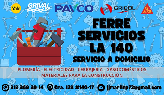 Ferreservicios La 140 Barrio Cedritos, norte de Bogotá - Servicios de Plomería, Electricidad, Cerrajería, Gasodomésticos, Materiales para la construcción.  Urgencias.  Servicio a domicilio.
