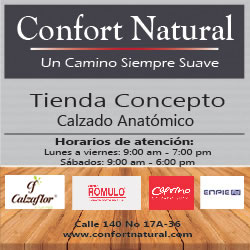 Confort Natural. Tienda de calzado. Barrio Cedritos, Bogotá. Norte. Confort Natural, tienda concepto en calzado confort y anatómico, marcas especializadas como Romulo, Calzaflor, Enpie y Caprino.  Zapatos para mujeres y hombres.