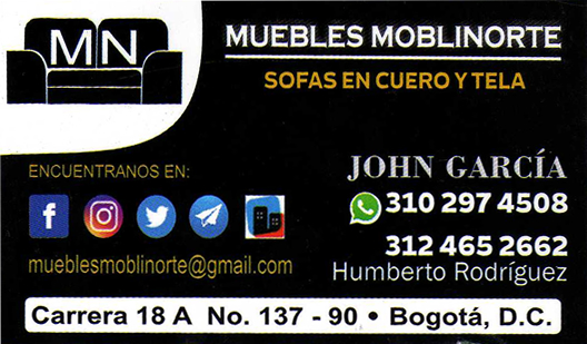 MN Fábrica MOBLINORTE - Sofás y Tapizados.  Cedritos, Bogotá.  Diseño de tapicería, Sofás sobre medidas, Muebles en cuero pigmentados, Poltronas, Restauración.